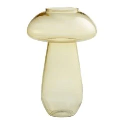 World Market Light Amber Blown Glass Mushroom Vase