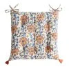 World Market Red And Blue Floral Jaipur Block Print Chair Cushion