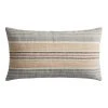 World Market Taupe and Green Stripe Indoor Outdoor Lumbar Pillow