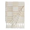 World Market Sloan Tan And Ivory Striped Sculpted Bath Towel