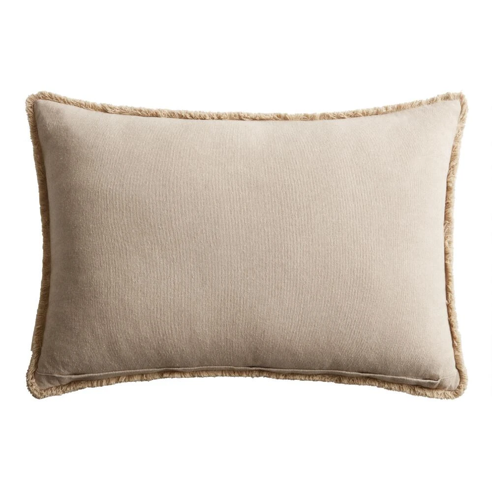 World Market Oversized Pink Multicolor Carpet Print Lumbar Pillow - Image 2