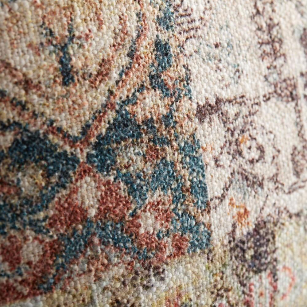 World Market Oversized Pink Multicolor Carpet Print Lumbar Pillow - Image 3