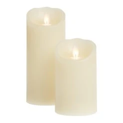 World Market Ivory Flameless Flickering LED Pillar Candle