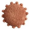 World Market Round Rust Pom Pom Throw Pillow