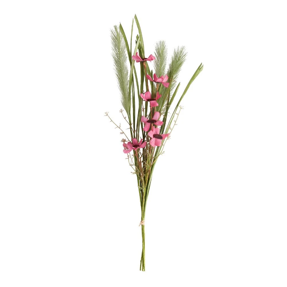 World Market Faux Cosmos Flower and Pampas Grass Bunch - Image 3