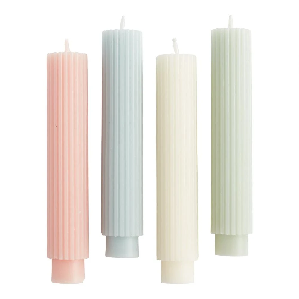 World Market Springtime Ribbed Taper Candles 2 Pack