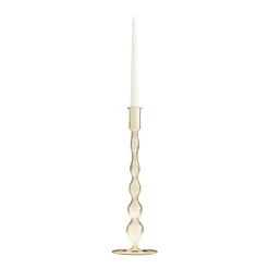 World Market Tall Amber Glass Taper Candle Holder