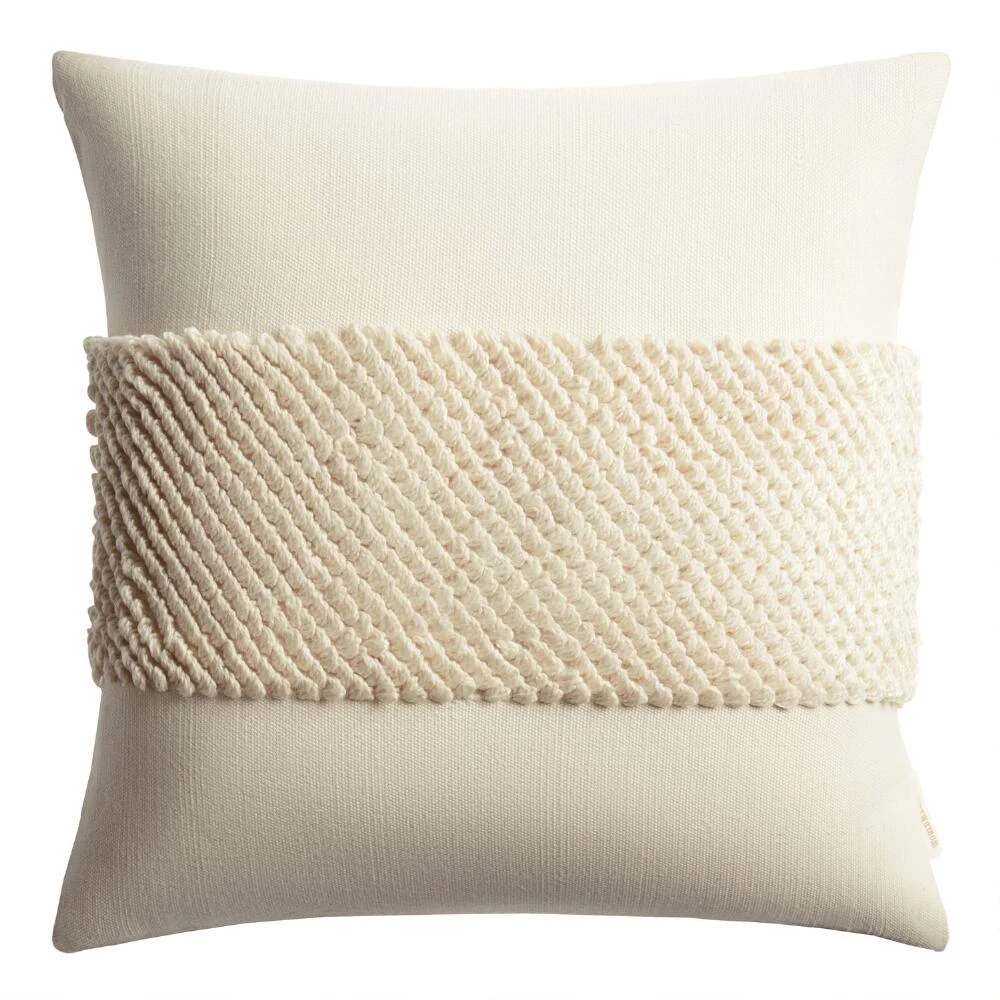 World Market Woven Loop Indoor Outdoor Throw Pillow - Image 2