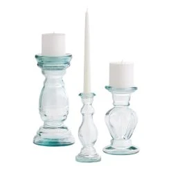 World Market Barcelona Clear Recycled Glass Candle Holder