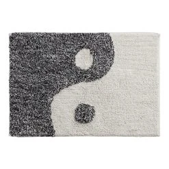 World Market Yin Yang Black And White Tufted Bath Mat