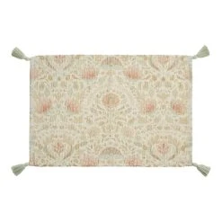 World Market Indah Multicolor Floral Woven Tassel Bath Mat