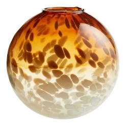 World Market Amber And White Sphere Confetti Glass Vase