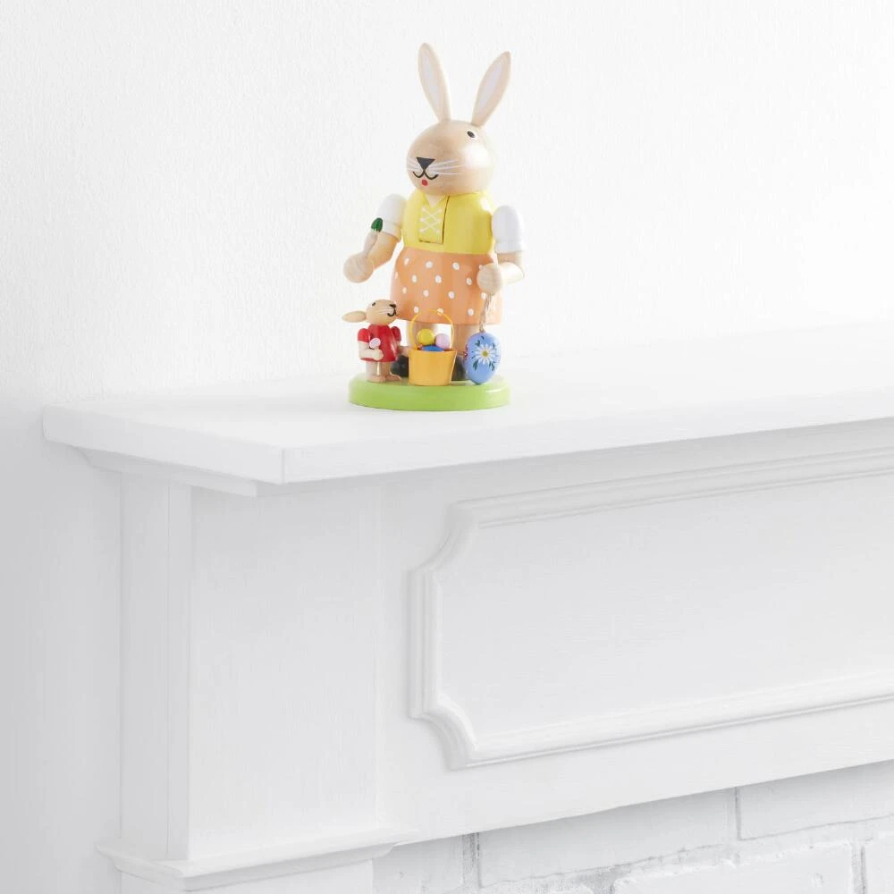 World Market Wooden Easter Bunny Painter Nutcracker Decor