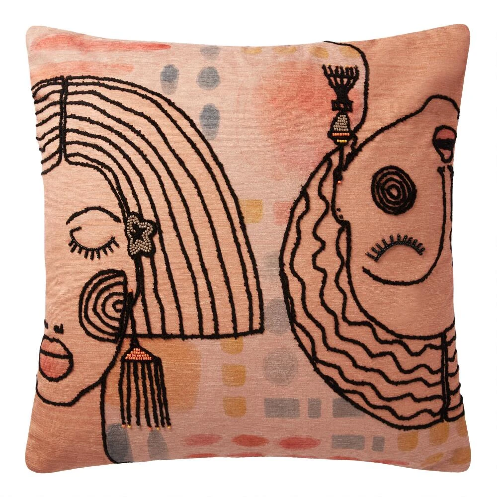 World Market Justina Blakeney Agatha & Oona Terracotta Throw Pillow