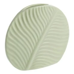 World Market Sage Green Ceramic Rounded Leaf Vase