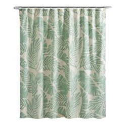World Market Jakarta Palm Green And White Shower Curtain