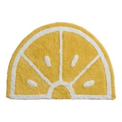 World Market Lemon Squeeze Half Circle Tufted Bath Mat