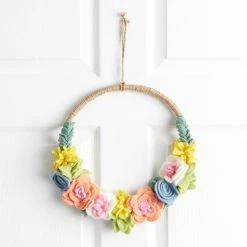 World Market Felted Wool Floral Wreath
