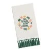 World Market White Floral Fresh & Clean Terry Hand Towel