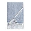 World Market Azure Blue And White Marled Hand Towel