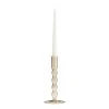 World Market Smoke Gray Glass Taper Candle Holder