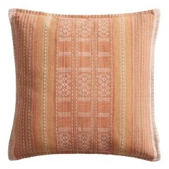 World Market Umbud Stripe Embroidered Indoor Outdoor Throw Pillow