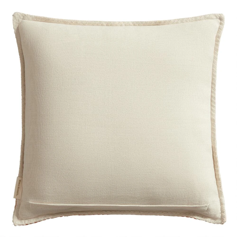 World Market Umbud Stripe Embroidered Indoor Outdoor Throw Pillow - Image 2
