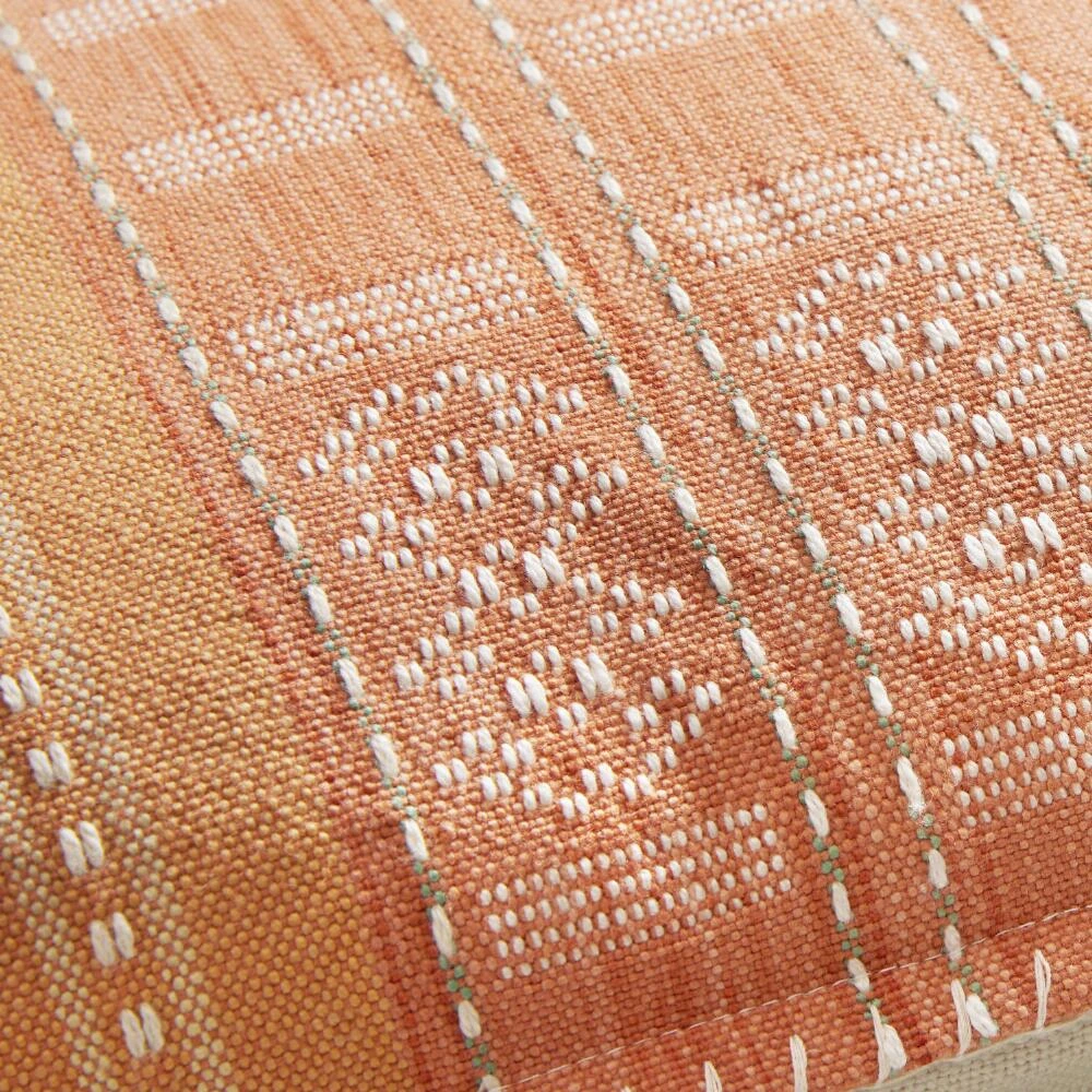 World Market Umbud Stripe Embroidered Indoor Outdoor Throw Pillow - Image 3