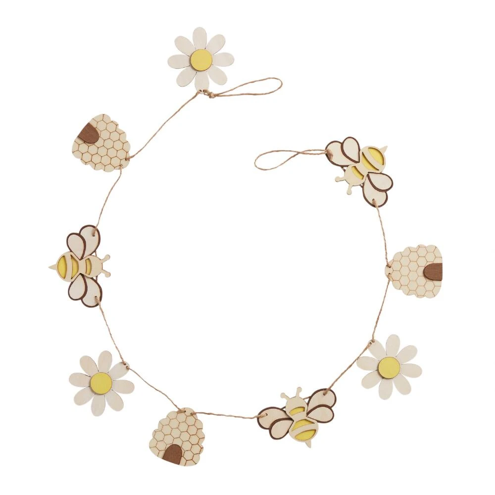 World Market Wooden Spring Bees And Daisies Garland - Image 2