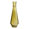 World Market Olive Green Blown Glass Tapered Bud Vase