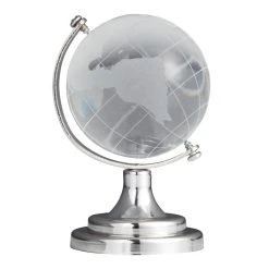 World Market Micro Clear And Silver Globe