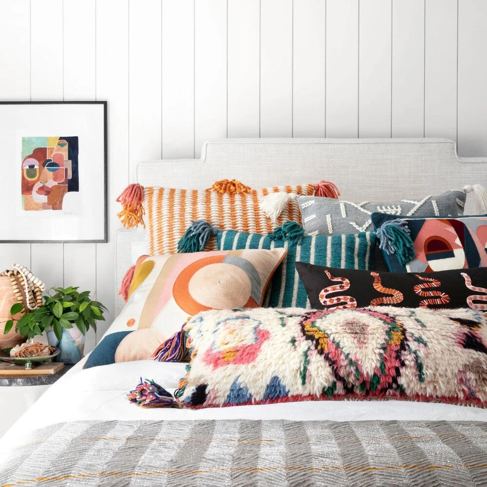 World Market Justina Blakeney Snake Black Lumbar Pillow - Image 2