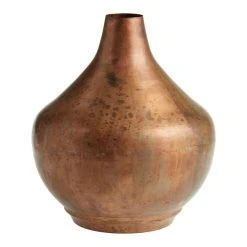 World Market Copper Vintage Patina Metal Jug Vase