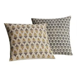 World Market Floral Jaipur Block Print Throw Pillow With Buttons