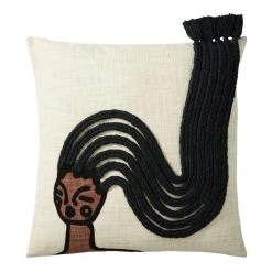 World Market Justina Blakeney Love My Locs Ivory and Black Throw Pillow
