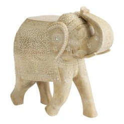 World Market CRAFT Carved Wood Elephant Floor Decor