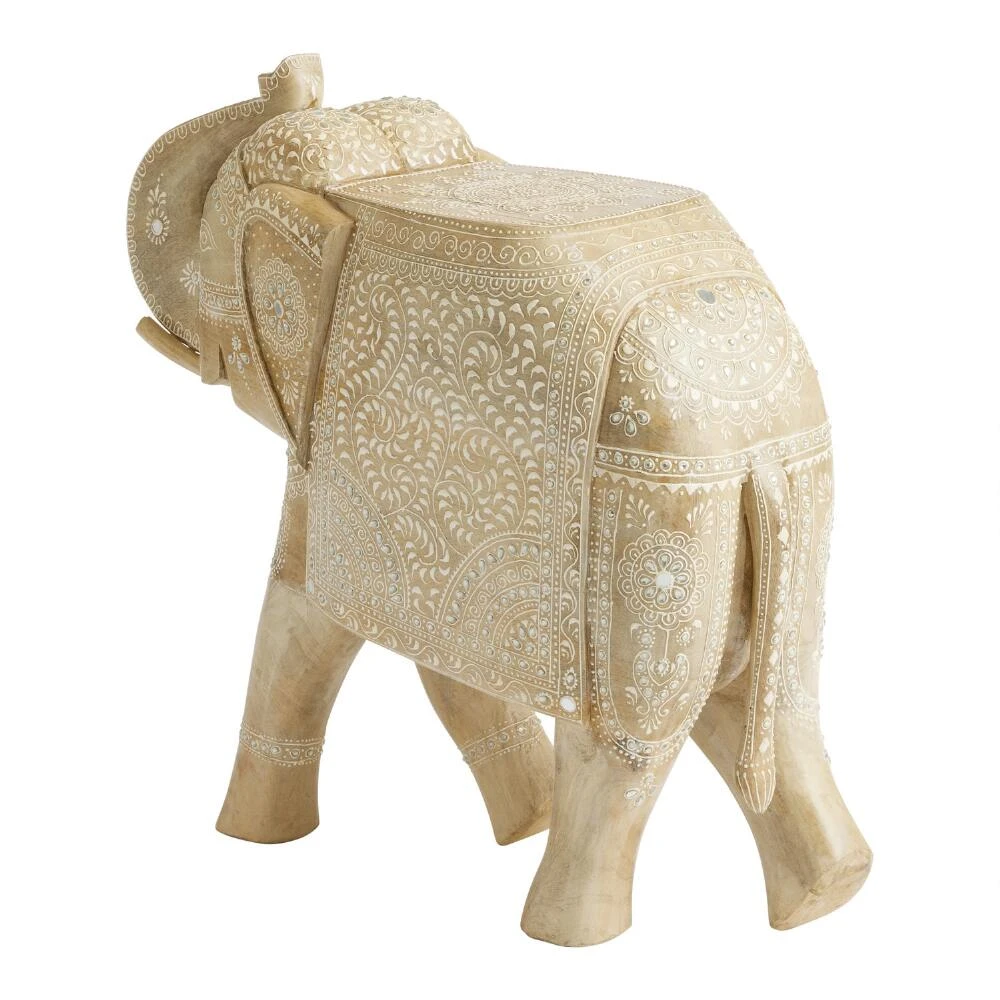 World Market CRAFT Carved Wood Elephant Floor Decor - Image 2