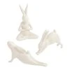World Market White Resin Yoga Bunnies Set of 3
