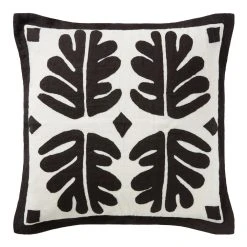 World Market Justina Blakeney Paradiso Ivory and Black Leaf Throw Pillow