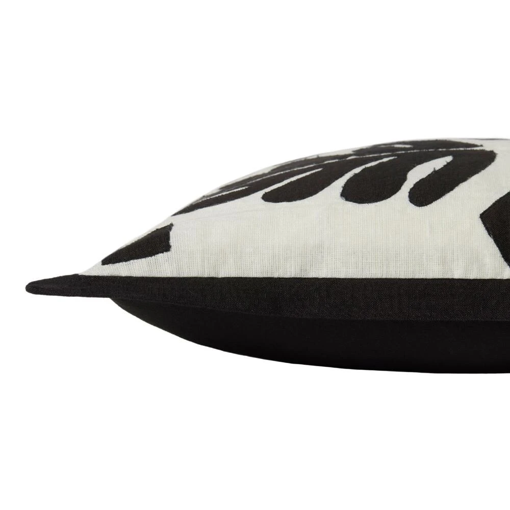 World Market Justina Blakeney Paradiso Ivory and Black Leaf Throw Pillow - Image 3