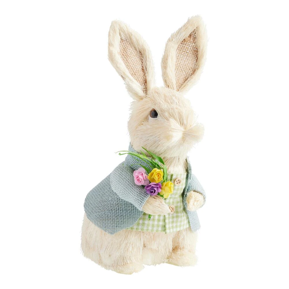 World Market Natural Fiber Bunny With Flower Decor - Image 2
