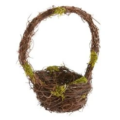 World Market Mini Twig And Moss Basket