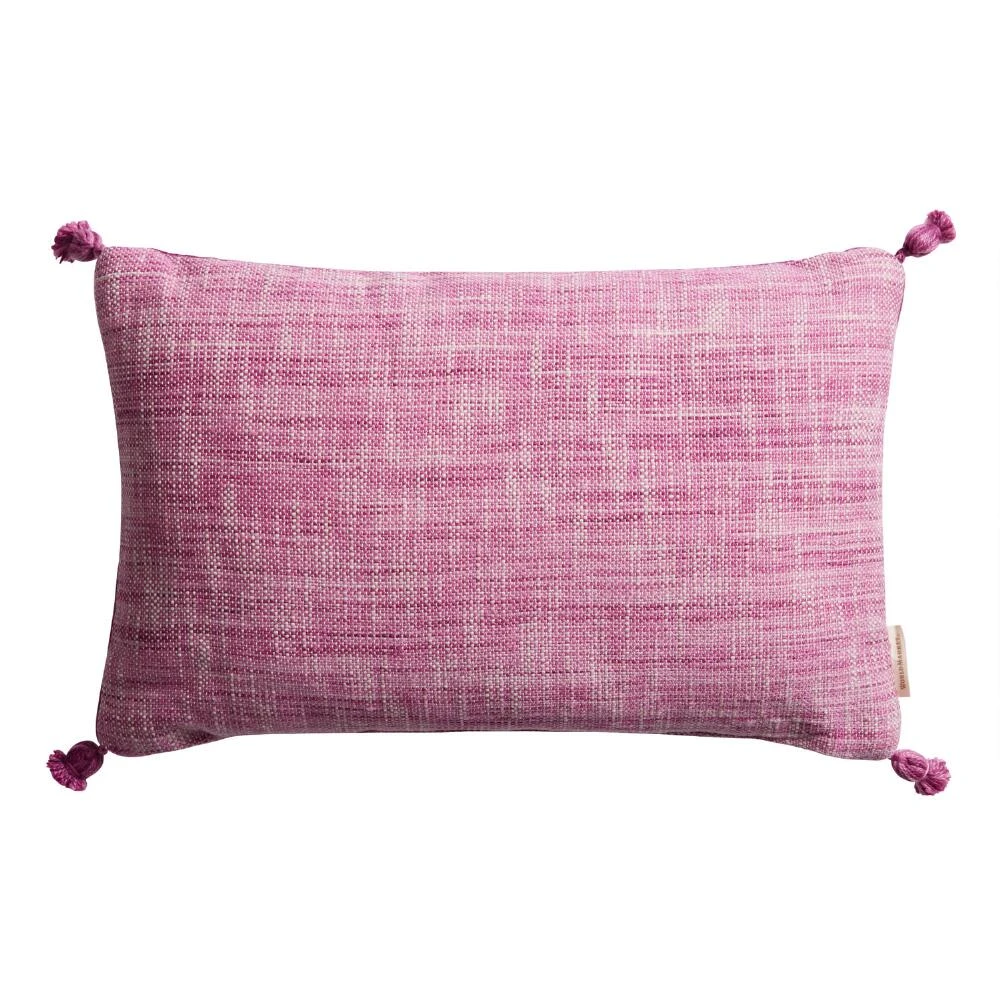 World Market Woven Corner Tassel Indoor Outdoor Lumbar Pillow - Image 3