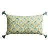 World Market Lovina Geo Green Print Indoor Outdoor Lumbar Pillow