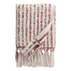 World Market Ashlen Terracotta And White Stripe Terry Hand Towel