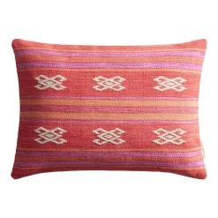 World Market Coral Baja Geo Indoor Outdoor Lumbar Pillow