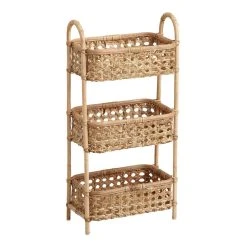 World Market Farrah Natural Rattan Cane 3 Tier Storage Tower
