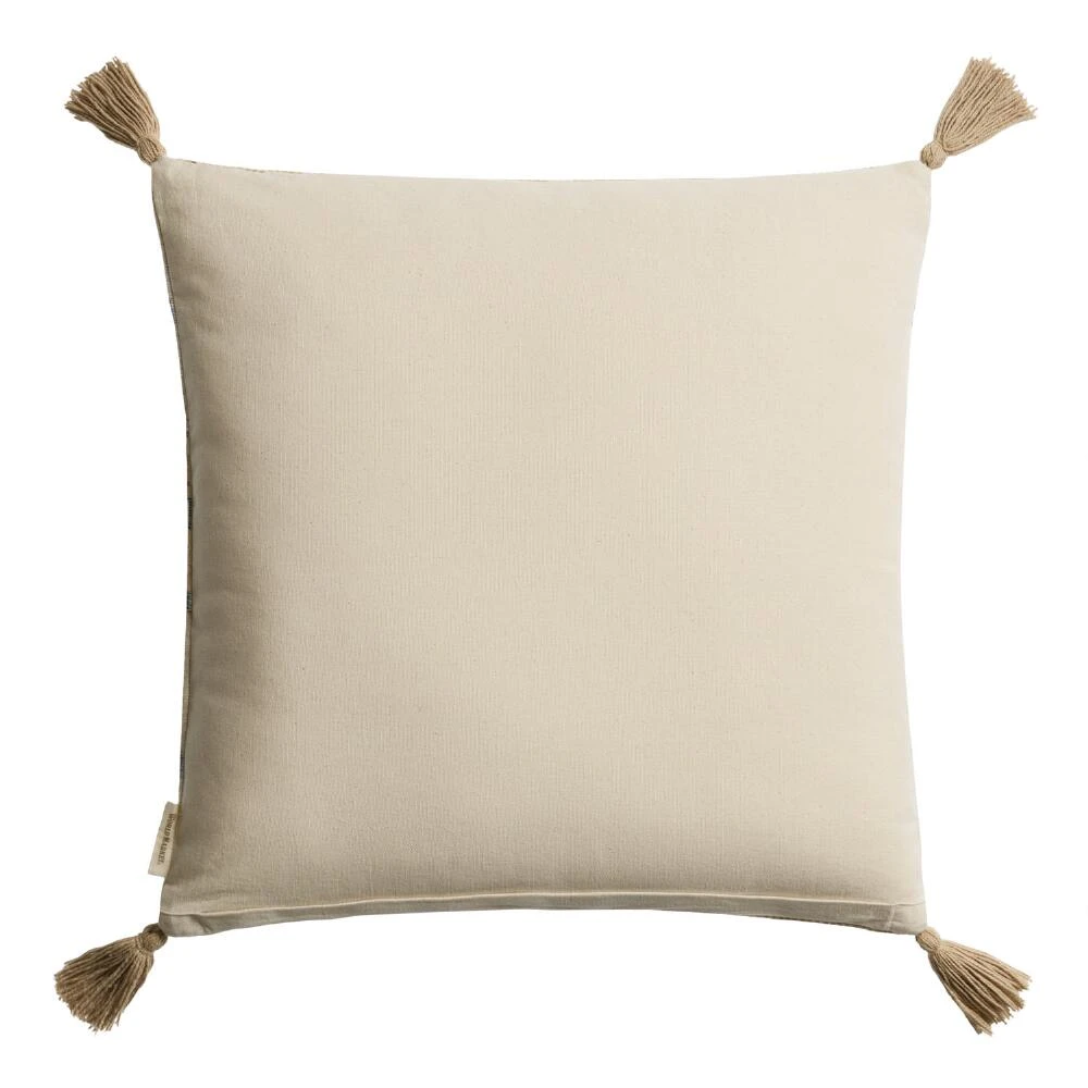 World Market Coral Ribbed Carpet Print Throw Pillow - Image 3