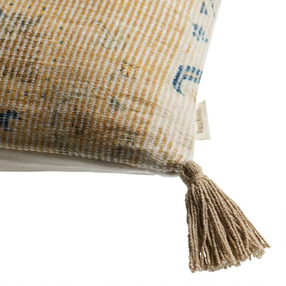 World Market Coral Ribbed Carpet Print Throw Pillow - Image 4