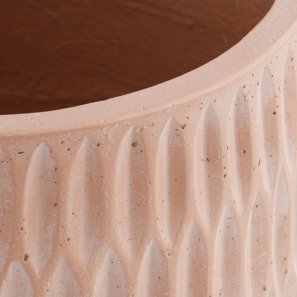 World Market Tate Terracotta Cement Geo Footed Outdoor Planter - Image 2